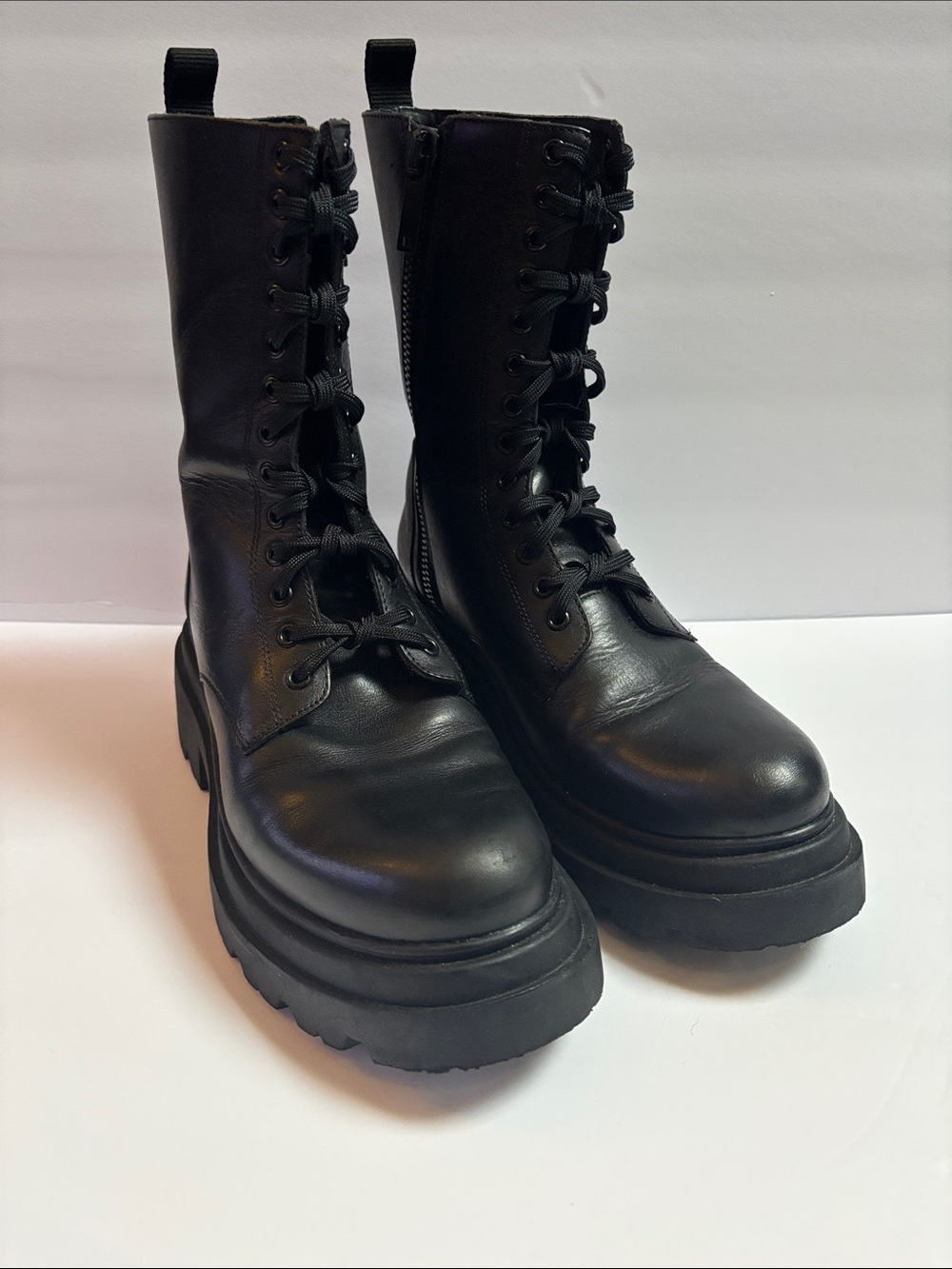 Thursday Boot Company Black Lace-Up Platform Combat Boots
